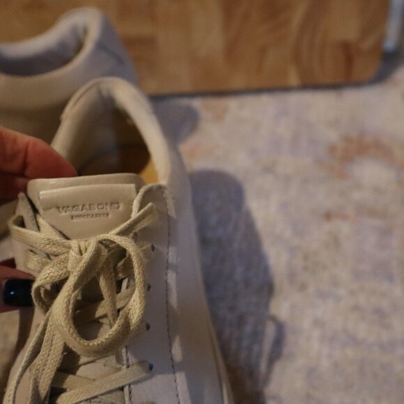 Cream Vagabond Leather Sneaker- Size 8 - Picture 3 of 6